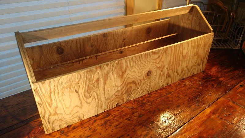 HUGE Primitive Wood Toolbox Tote