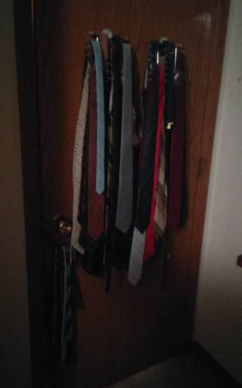 lot 27 image: Collection Of Mens Ties & Tie Racks Bring Flathead Screwdriver To Remove