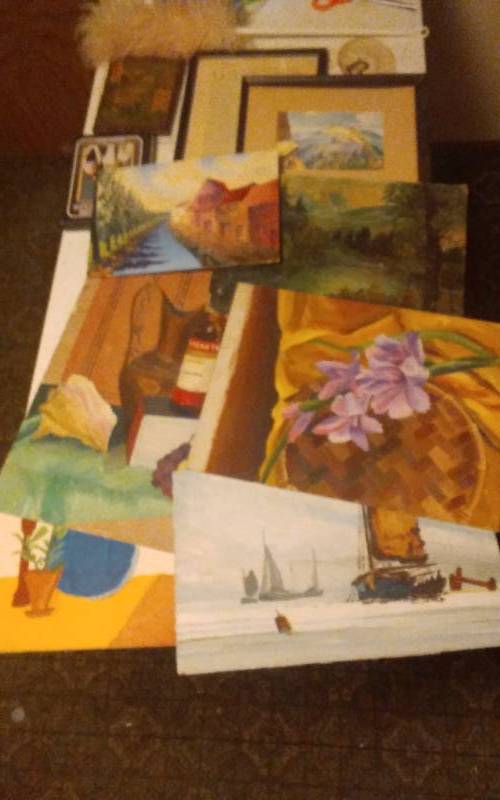 lot 57 image: Lot Of Original Paintings