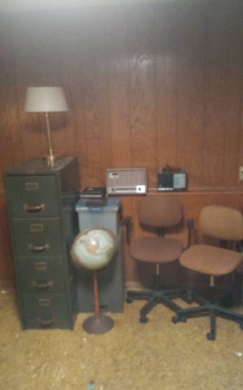 lot 61 image: Vintage Hobart 4 Drawer File, 2 Drawer File, Standing Globe (Replogle 12 In), File, Radios, Office Chairs