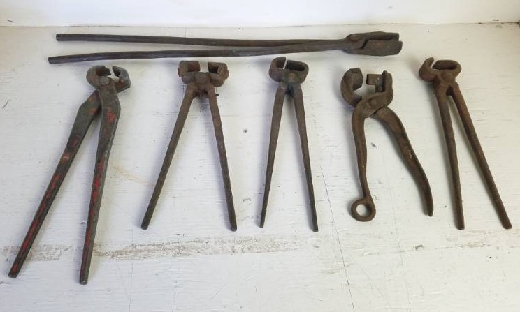 lot 21 image: Black Smith Tools lot of 6 & Castrating Clipper Jacobi - Ness Fergus Falls Minnesota