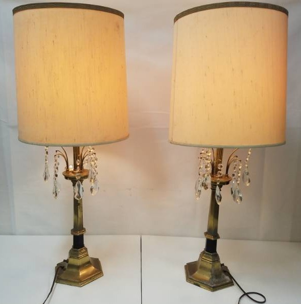 lot 38 image: Two Vintage Lamps and Shades