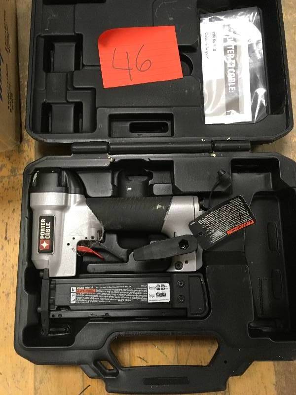 lot 46 image: Porter-Cable x 23-Gauge Clip Head Pin Pneumatic Nailer in working conditions