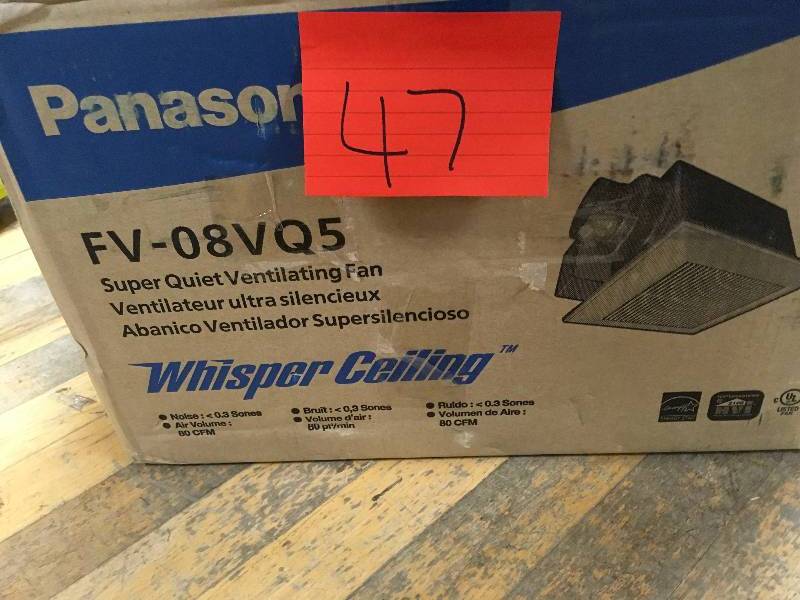 lot 47 image: PANASONIC WhisperCeiling Fan - Quiet, Spot Ventilation Solution, 80 CFM in good conditions