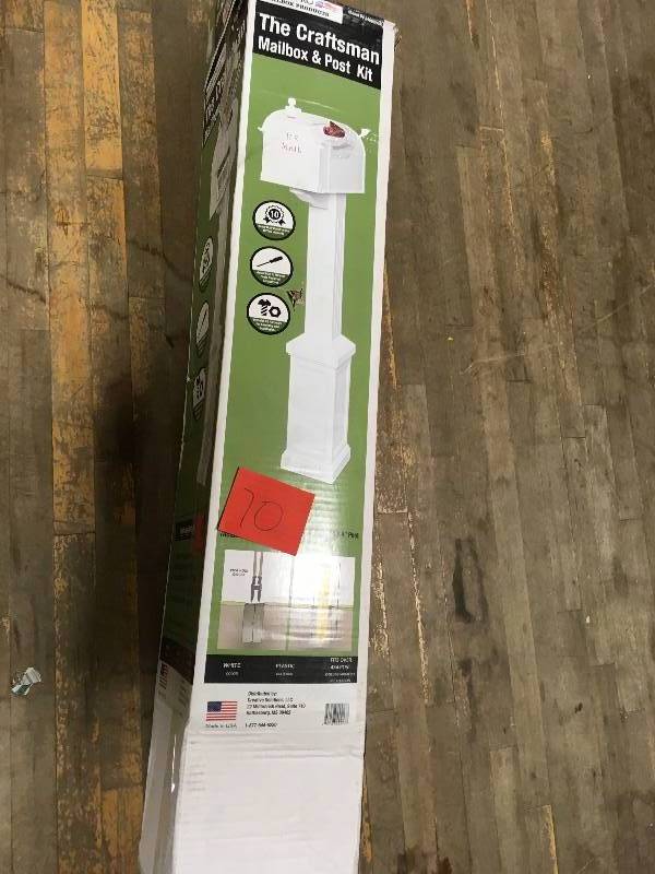 lot 70 image: Craftsman Mailbox and Post Kit, White in good conditions