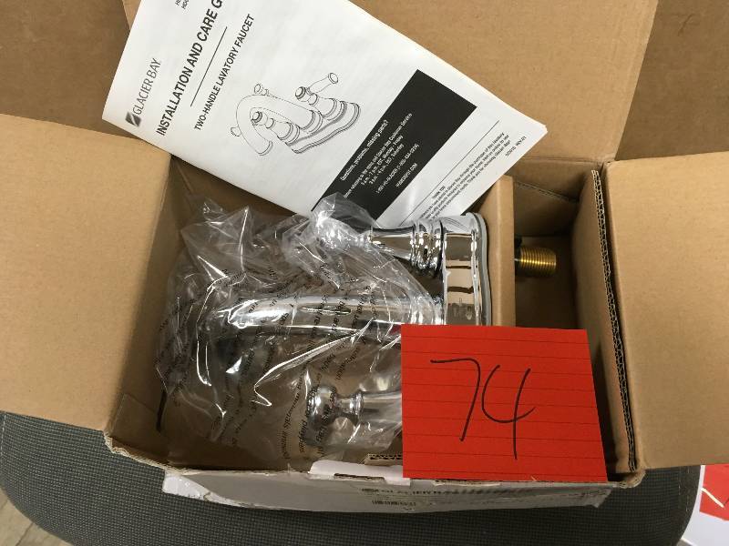 lot 74 image: Glacier Bay Fairway 4 in Centerset Bathroom Faucet 2 Handle Chrome not used