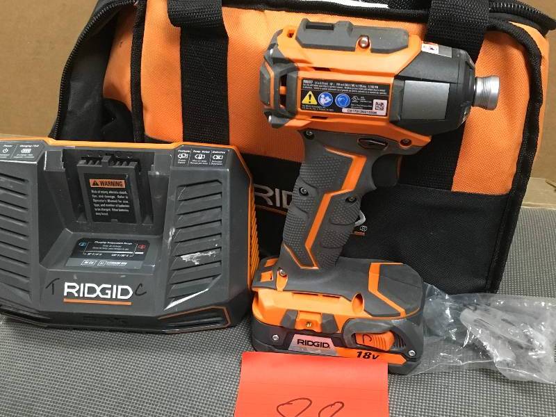 lot 88 image: Ridgid R86037 18 Volt 18V GEN5X Brushless Motor 3 speed Impact Driver Drill in working conditions