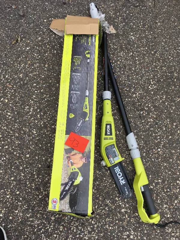lot 93 image: Ryobi 8 in. 6 Amp Pole Saw in working conditions