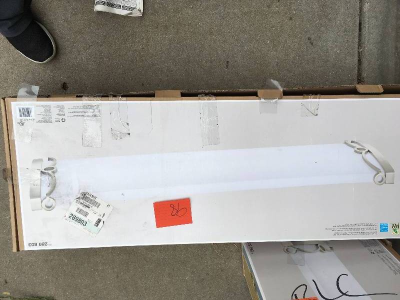 lot 98 image: Hampton Bay HBF1232-35 Regency 4-Light Brushed Nickel T8 Fluorescent Ceiling Light in good conditions