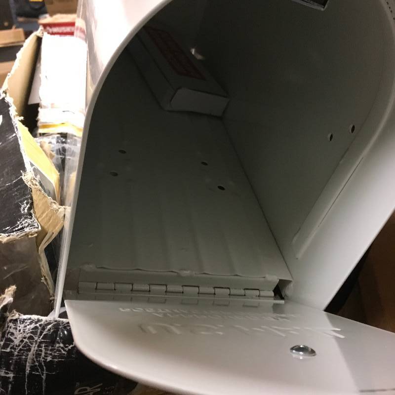 lot 114 image: Gibraltar Mailboxes TUFFBODY  Galvanized Steel White, Post-Mount Mailbox,