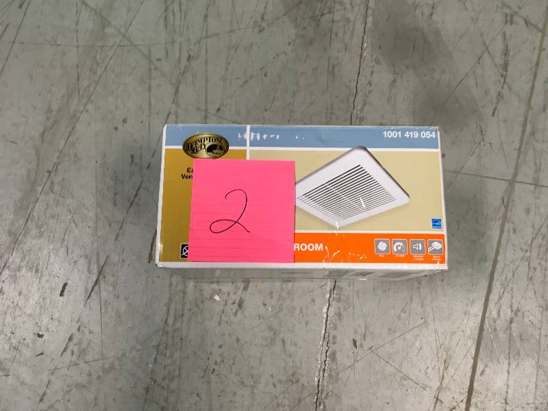 lot 2 image: HAMPTON BAY 50 CFM CEILING EXHAUST BATH FAN in good conditions