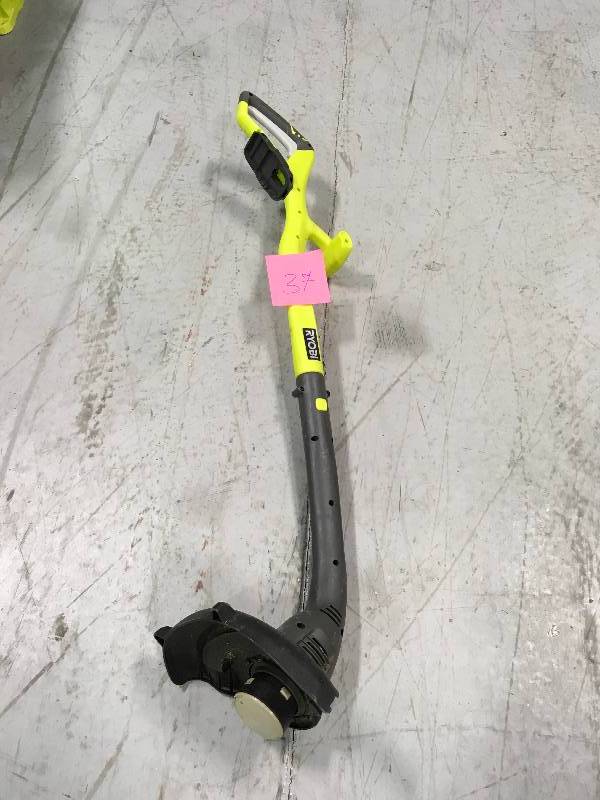 lot 37 image: Ryobi P2003 18V Lithium-Ion Curved Shaft Trimmer Tool Only  USED in working conditions