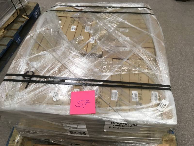 lot 57 image: ONE PALLET OF 22 boxes SOMERTILE FCG12AMB CANTON CERAMIC FLOOR AND WALL TILE, 12.38 X 12.38,  not used