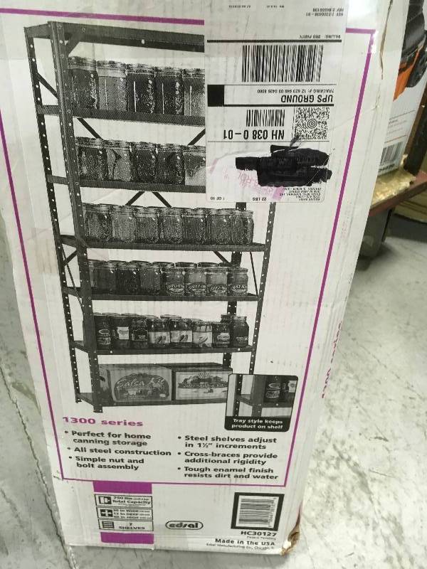 lot 67 image: Edsal HC30127 Steel 7-Shelf Shelving Unit, 750 lb Capacity, 30 Width x 60 Height x 12 Depth in good conditions