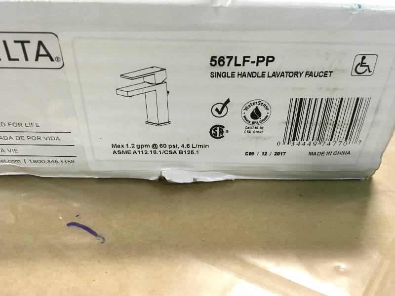 lot 77 image: Delta Single Handle Faucet 567LF-PP in good conditions