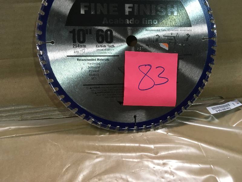 lot 83 image: AVANTIPRO 10 in. x 60-Tooth Fine Finish Saw Blade  LOT OF 2 in good conditions