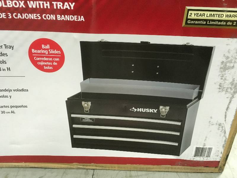 Husky 20 In 3 Drawer Portable Tool Box With Tray In Good