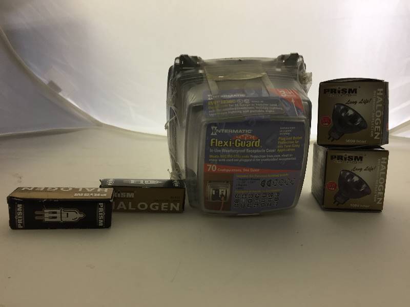 lot 196 image: Flexi-Guard Weatherproof Receptacle Cover & New Landscape Bulbs