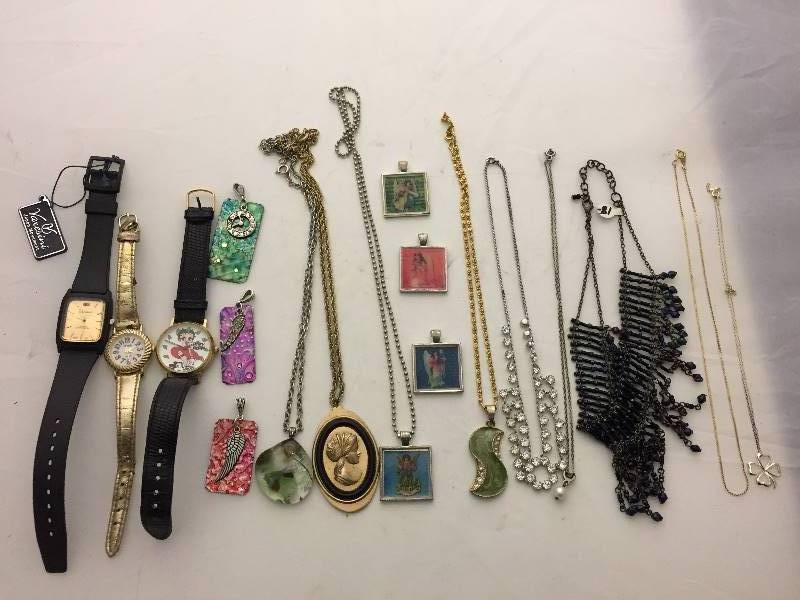 lot 213 image: Costume Jewelry - Watches, Necklaces, Pendants