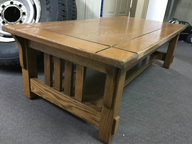 lot 244 image: Wood Coffee Table - Mission Style