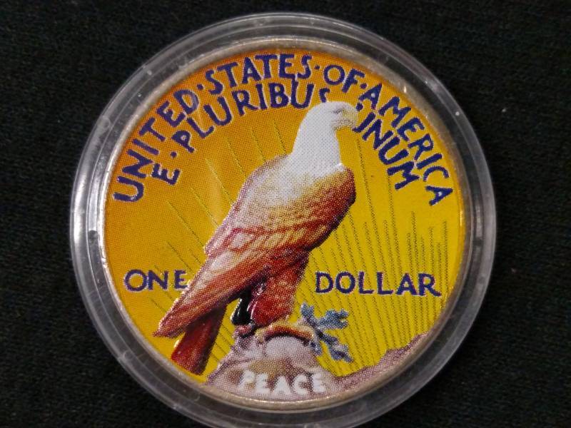 1922 Peace Silver Dollar, Painted...