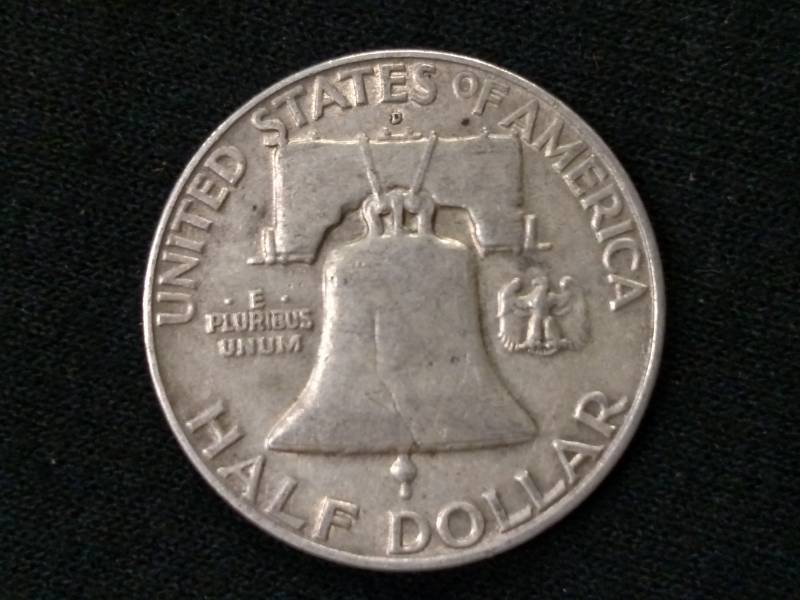 1958 D Franklin Silver Half Dollar...