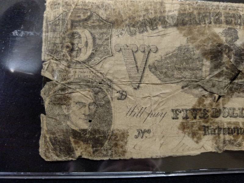 1861 Large Size Five Dollars Confed...