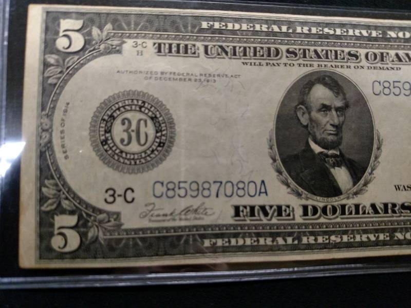 1914 Large Size Five Dollars Federa...
