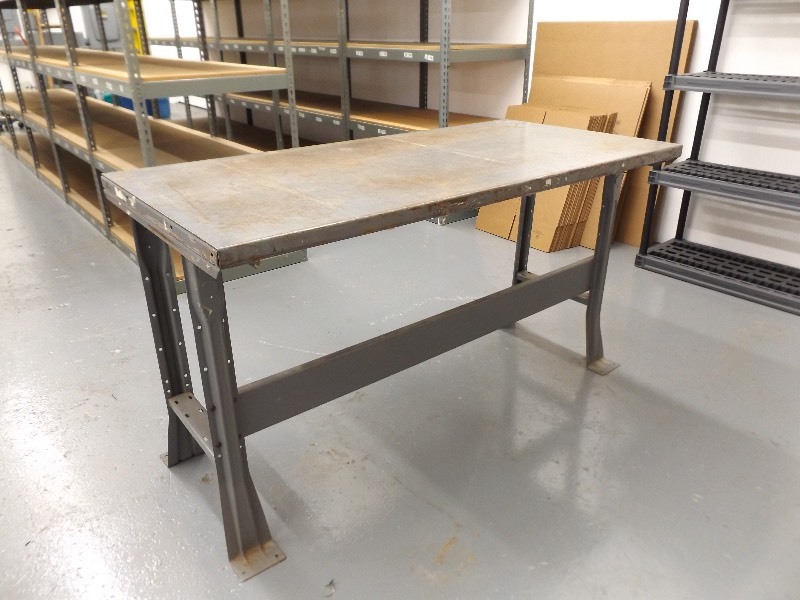 lot 6 image: Industrial Steel Workbench 