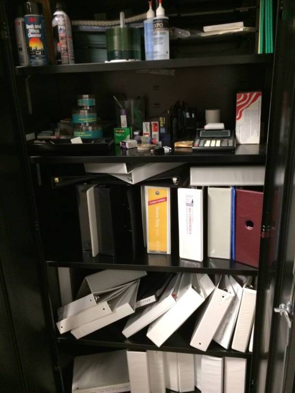 lot 37 image: High Quality HON Locking Filing Cabinet - Black Metal With Shelves - Office Cabinet #2 - Excellent Condition - Contents Not Included