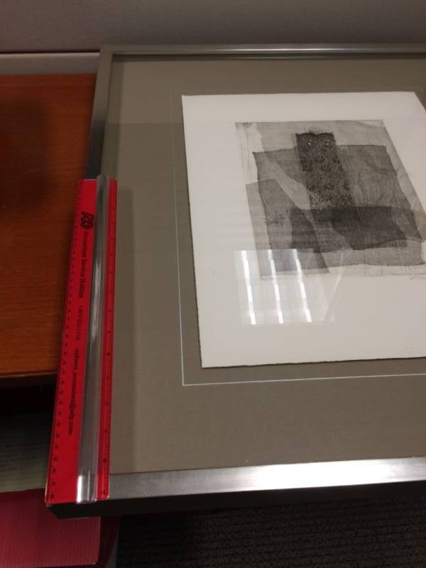 lot 40 image: Silver Metal Frame with Signed Textiles Print Excellent Condition