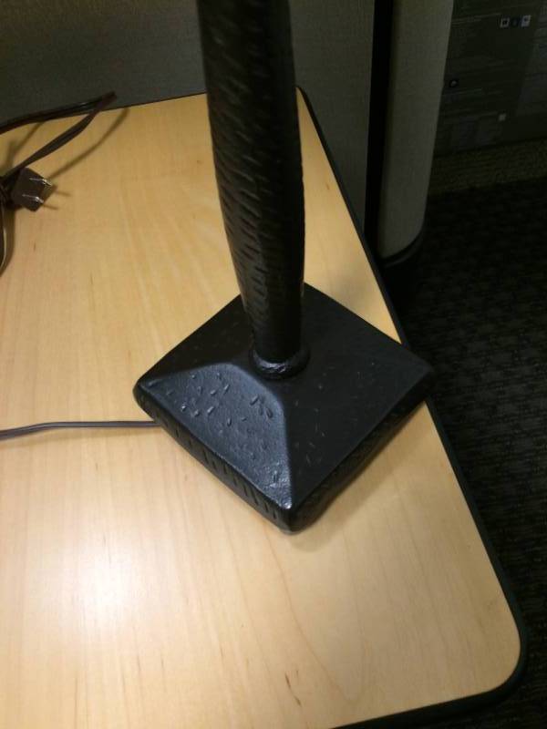 lot 42 image: Office Table Top Lamp with Metal Base and Cloth Shade #2