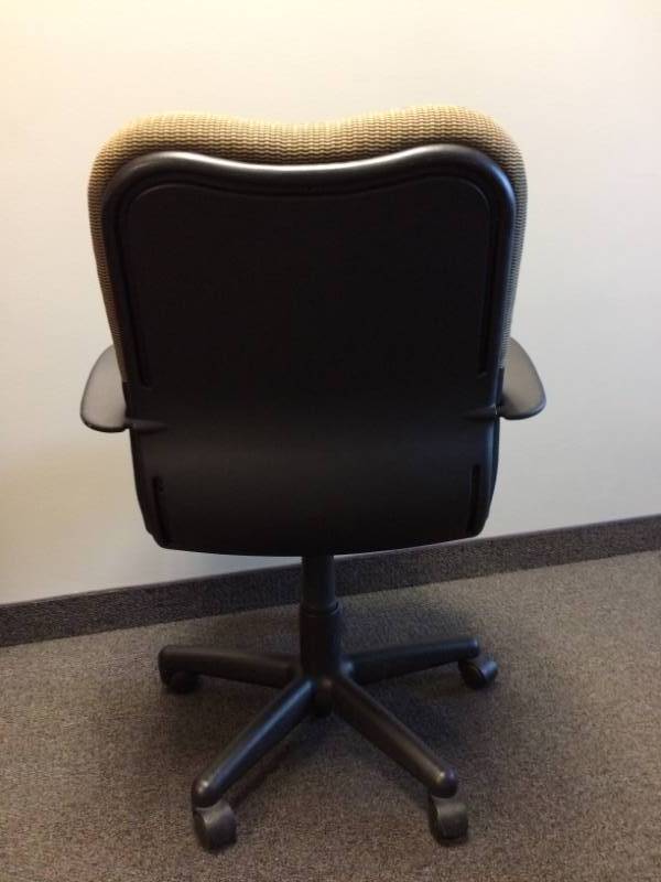lot 25 image: Harter Model SP1409 Calliope Chair - Combed Fabric Upper and Back Maharam - Seat and Lumbar Cumberland - Ebony Arms Pedestal and Finish - Office Chair #4 - Excellent Condition