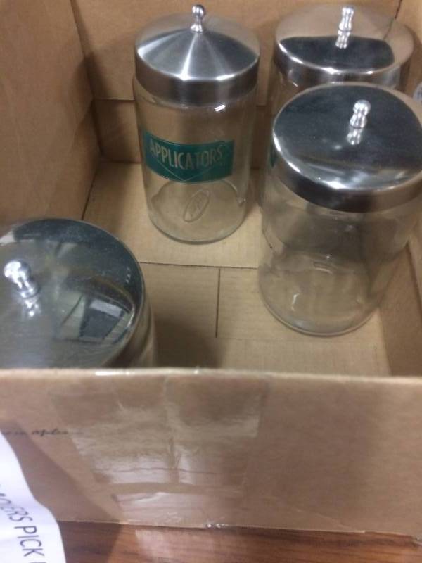 Lot of Glass Apothecary Jar Medical Canister