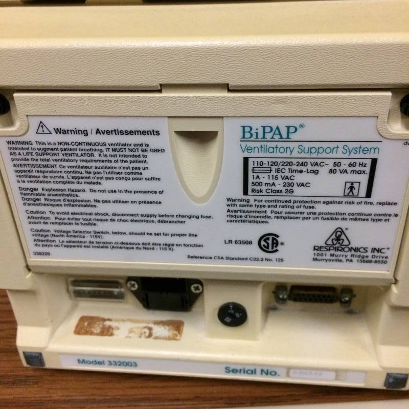 Retails Used $900 Respironics 332003 BiPAP ST-D CPAP Machine Airway Ventilator Management System - Excellent Working Condition Aids Oxygenation & Ventilation in cases of Sleep Apnea or Ventilatory Muscle Fatigue