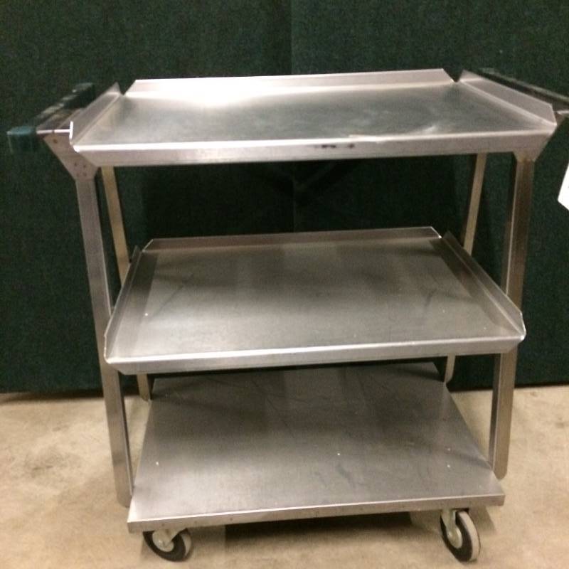 A-Line 3 Shelf Stainless Steel Mobile Medical Lab Utility Stock Equipment Treatment Cart Trolley