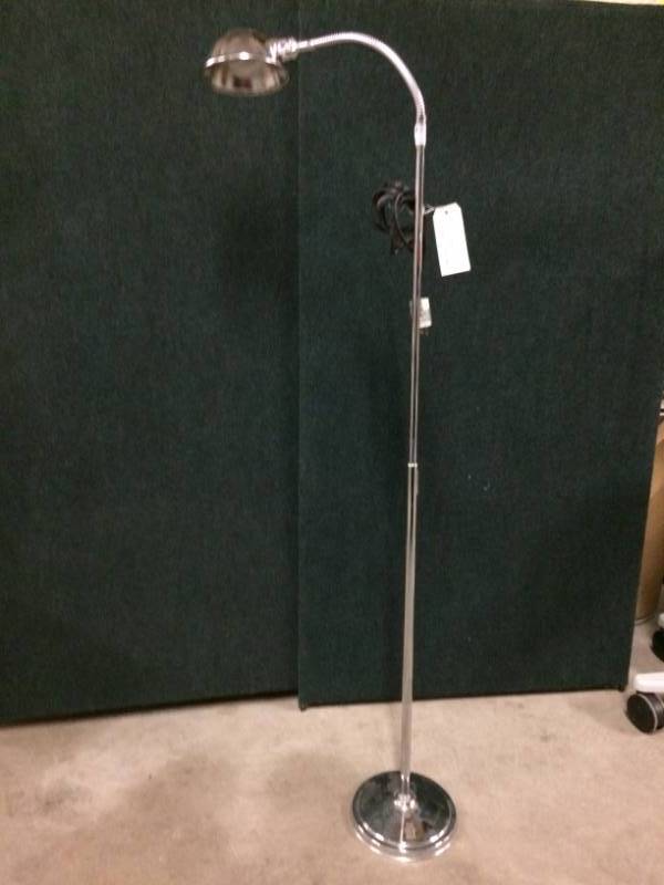 Adjusco Adjustable Chrome Gooseneck Industrial Floor Lamp Light