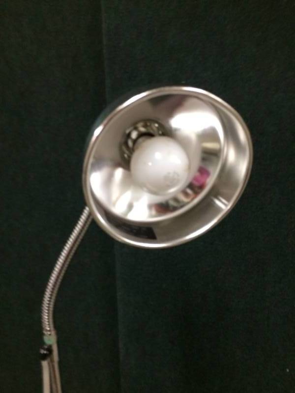 Adjustable Chrome Gooseneck Industrial Floor Lamp Light