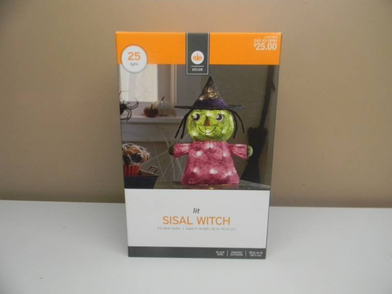 LIT SISAL WITCH - NEW IN BOX - WORKS - SEE PICTURES