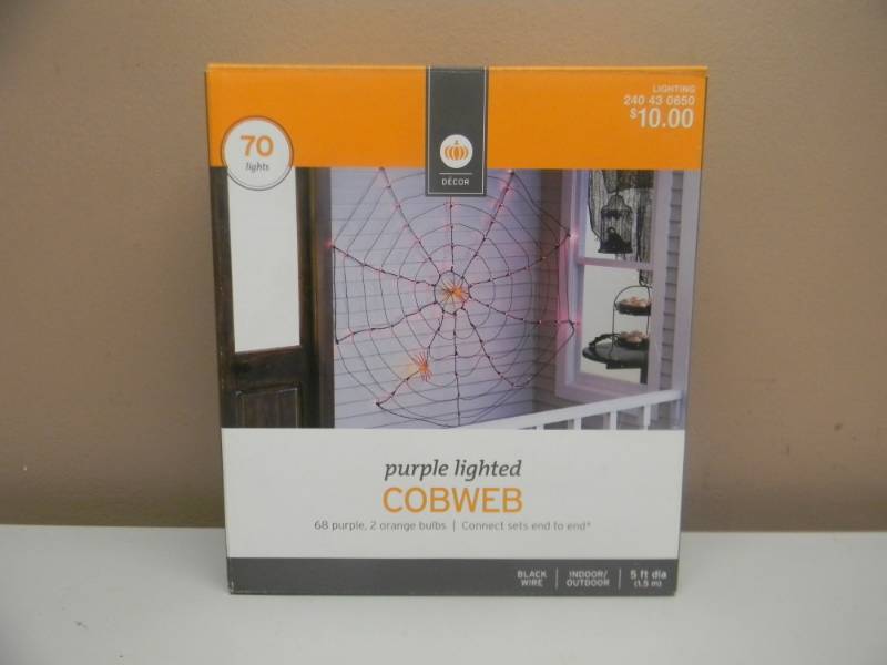 NEW IN BOX PURPLE LIGHTED COBWEB - WORKS - SEE PICTURES