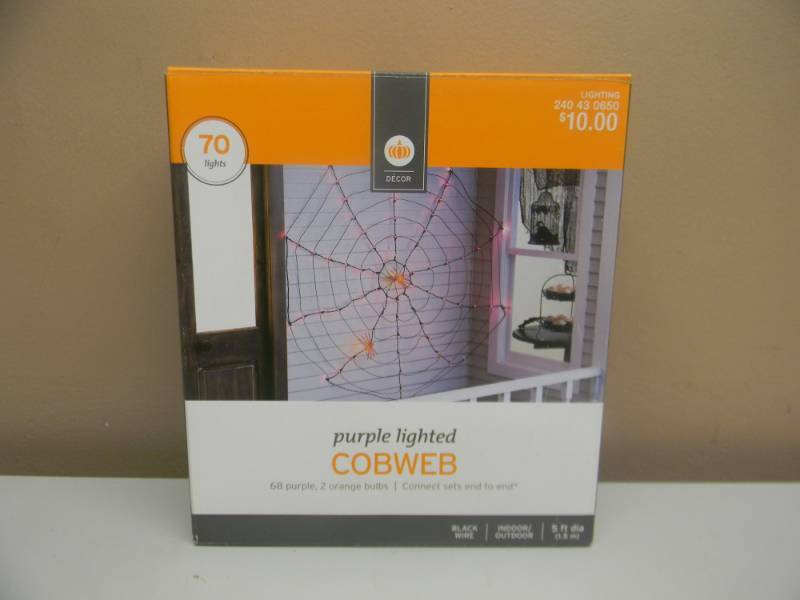 NEW IN BOX PURPLE LIGHTED COBWEB - WORKS - SEE PICTURES