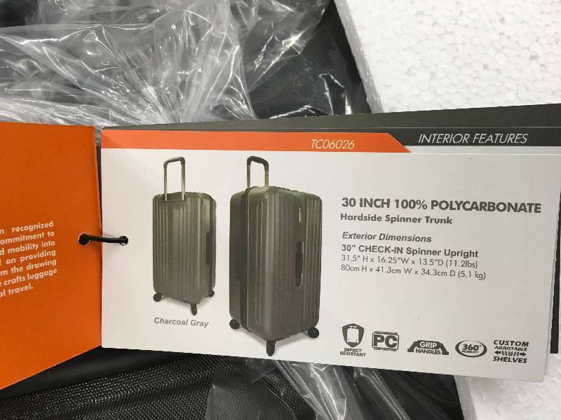 lot 81 image: Travelers Choice 30 Hardside Spinner Luggage, Retail $99.99