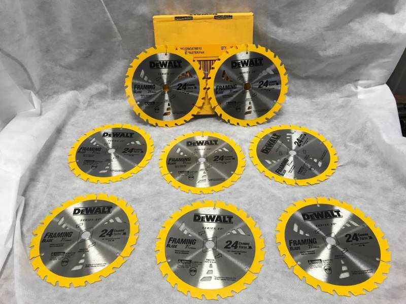lot 2 image: 8 Pack Dewalt 7 14 Circular Saw Blades 24 teeth