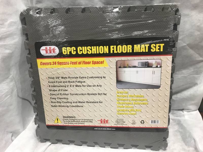 lot 43 image: New Cushioned 6pc Floor Mat Set 24sq ft