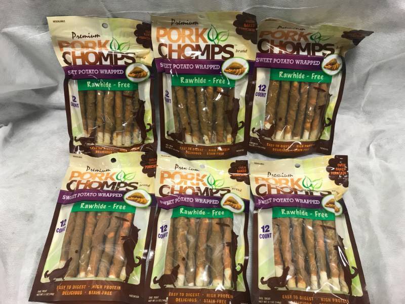 lot 120 image: Lot of 6 Rawhide Free Dog Bones