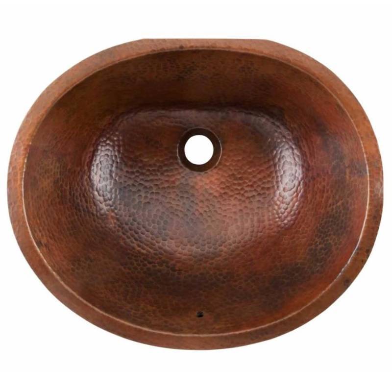 SINKOLOGY Aged Copper Undermount Oval Bathroom Sink with Faucet, Retail $353.00