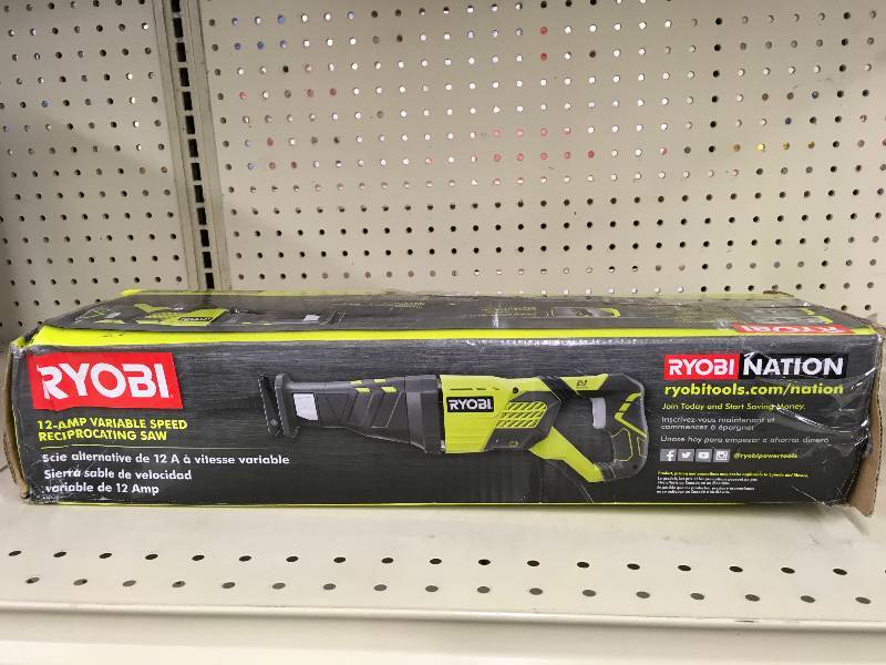 Ryobi 12 Amp Variable Speed Reciprocating Saw, Retail $64.00