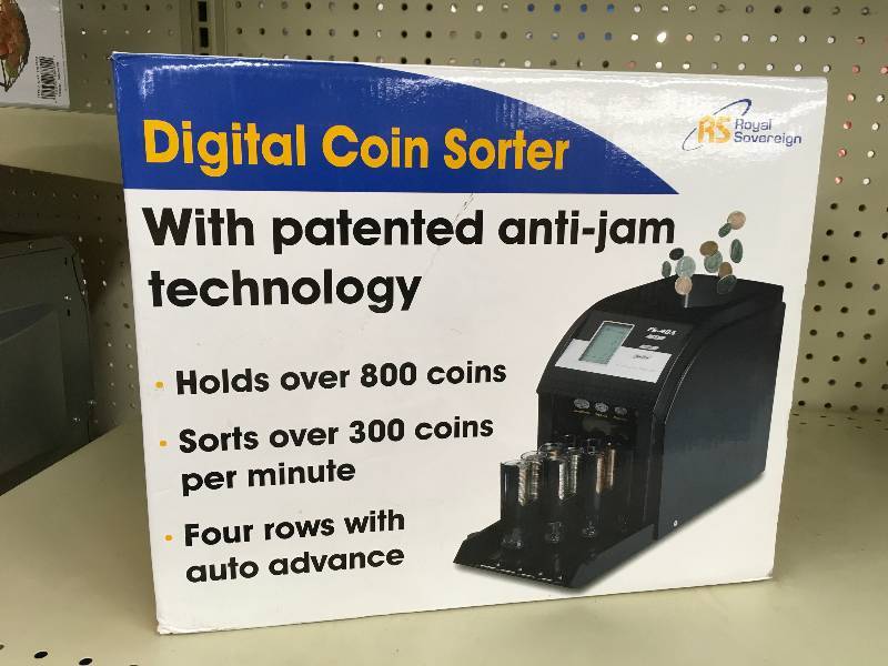 Royal Sovereign Digital Coin Sorter (FS-4DABK), Retail $160.00