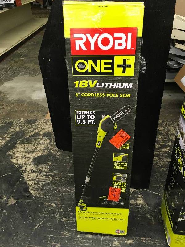 Ryobi ONE 8 in. 18-Volt Lithium-Ion Cordless Pole Saw, Retail $129.00