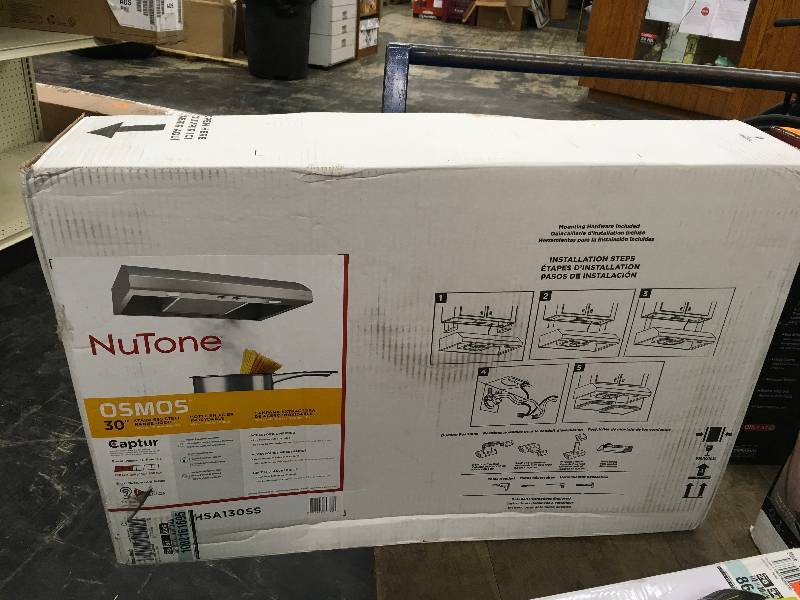 NuTone Osmos 30 in. Convertible Range Hood in Stainless Steel, Retail $169.00